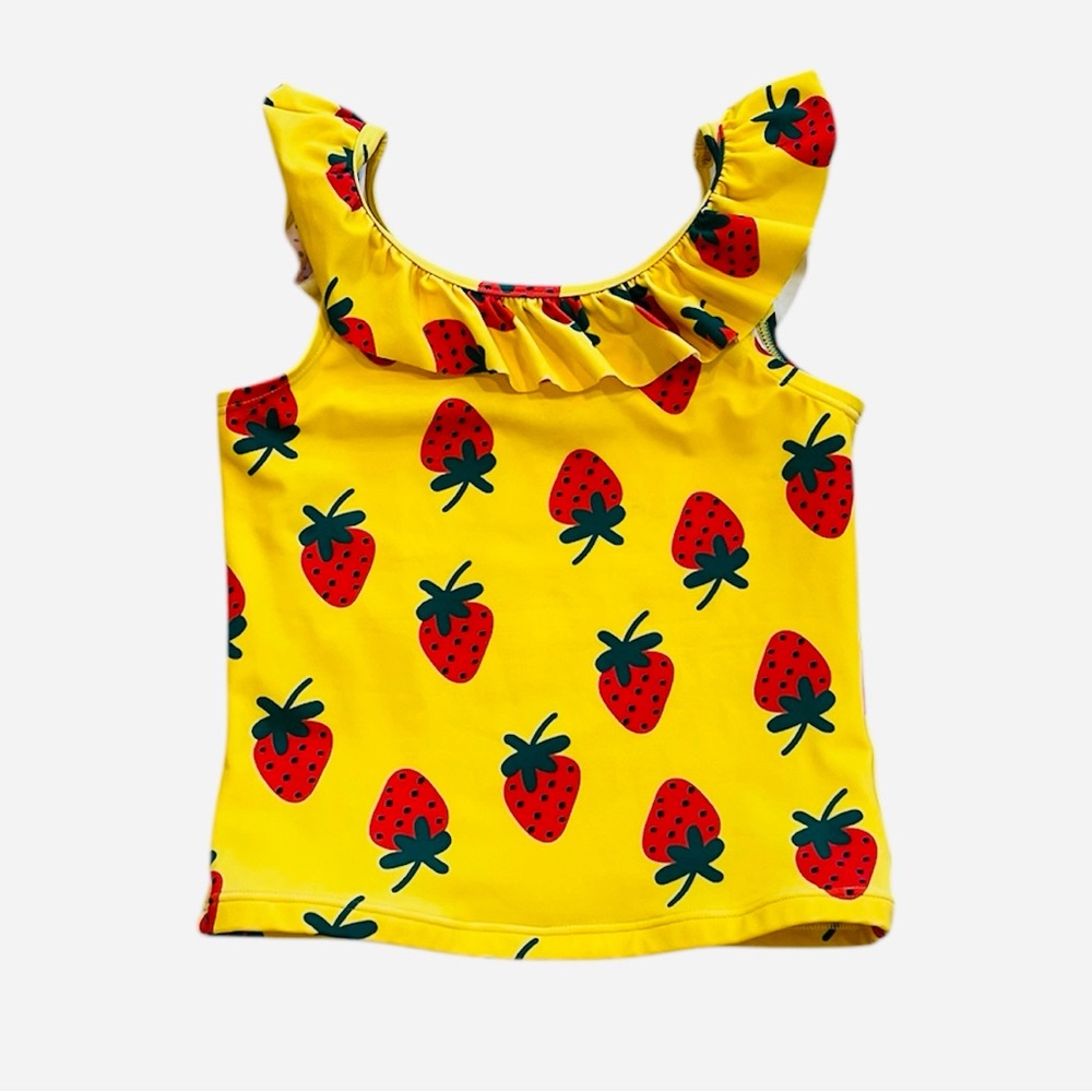 Hanna Andersson 140(10) Tankini Ruffle Swim Top Strawberry